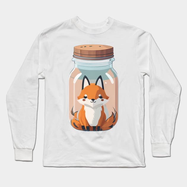 fox inside a jar Long Sleeve T-Shirt by Majkel&Majkel